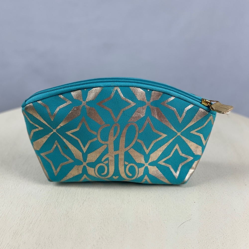 Blue and Gold H pouch